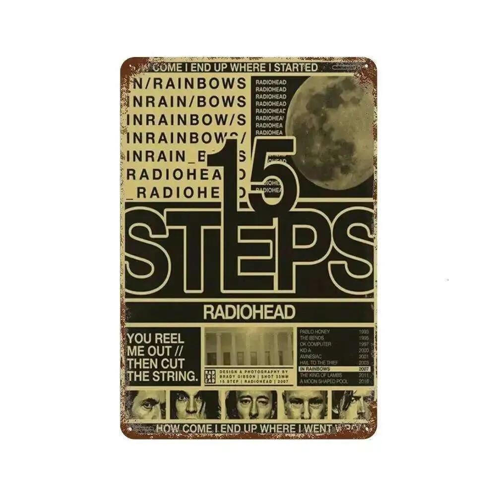 Vintage Rock Band Radiohead Metal Tin Sign Poster Retro Music Art Wall Decor for Home Room Bar Club Man Cave Cafe Pc 26T0104 26T0104