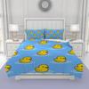 Carton Yelow Duck King Quen Soft Duvet Cover Farm Lovely Animal Beding Set Blue Buble Comfortable Quilt Cover Soft Polyester Warm Comforter Cover
