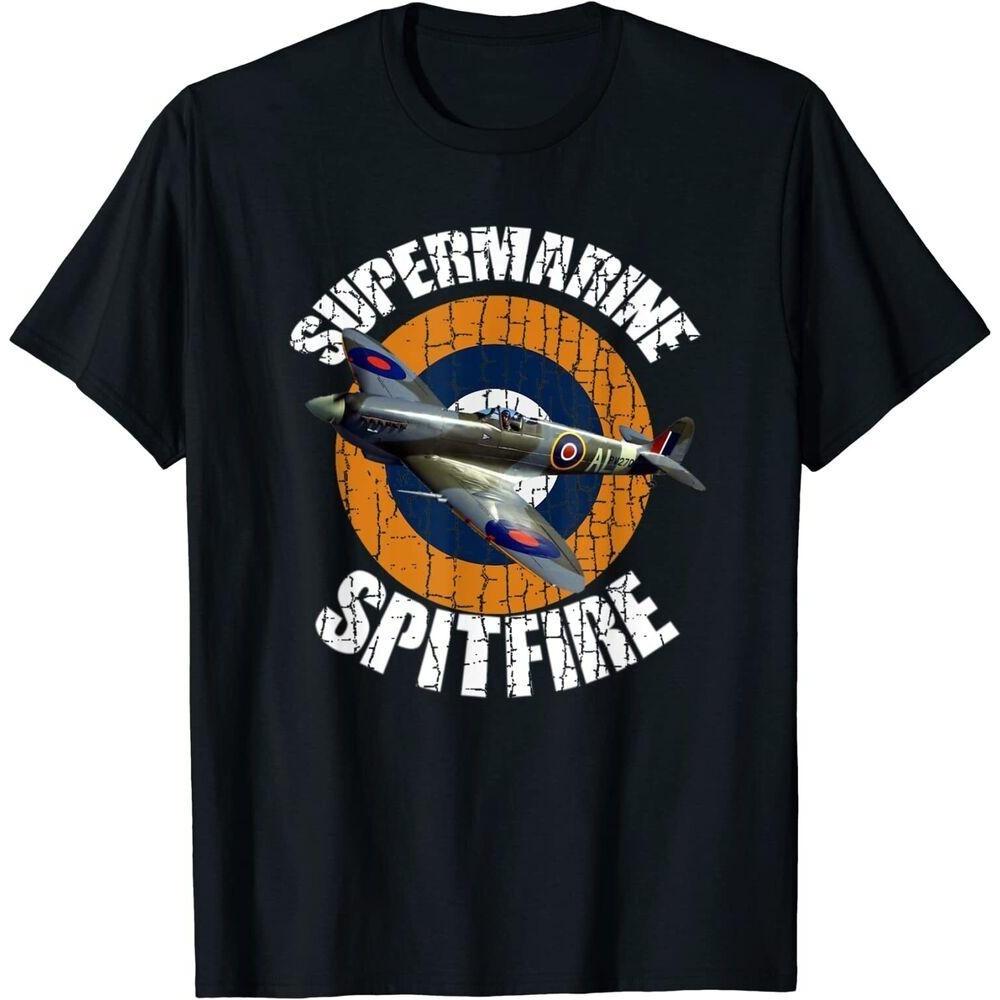 Футболка унисекс Supermarine Spitfire Raf Warbird в стиле милитари Второй мировой войны с самолетом S