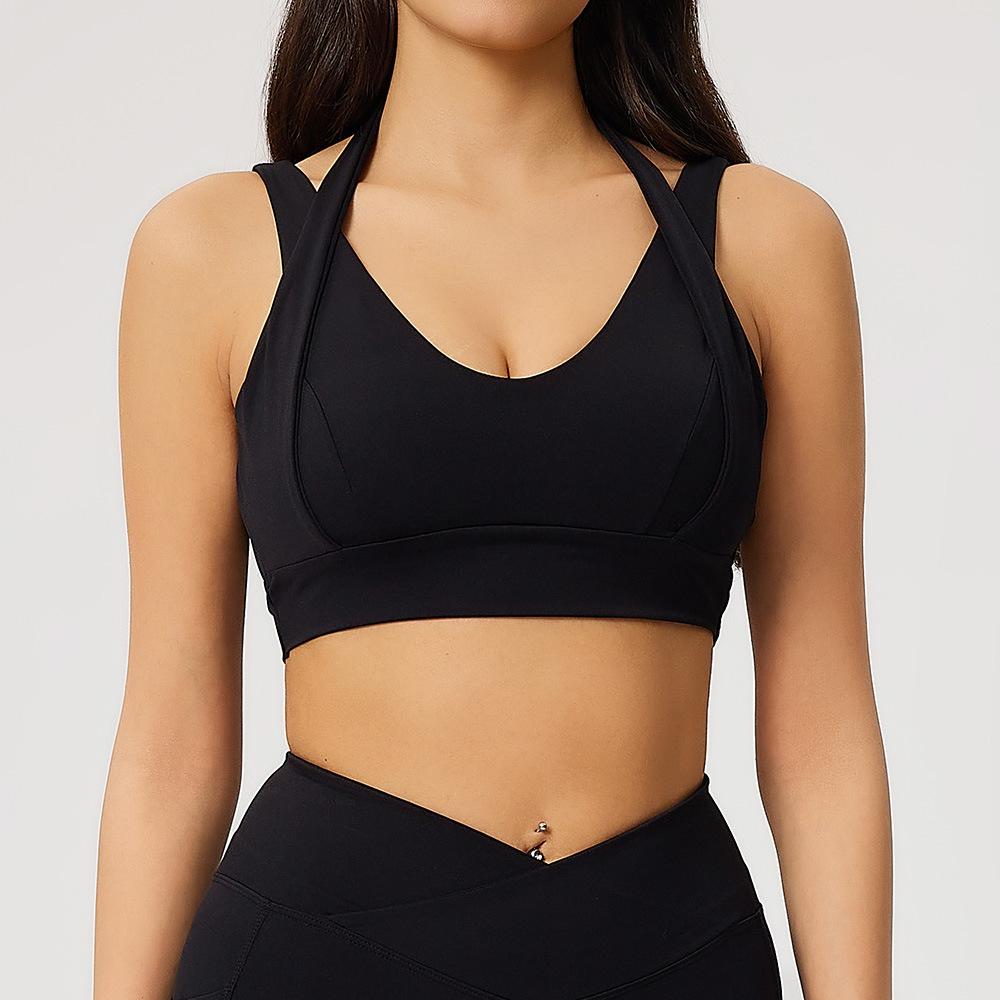 Women's Cross-Border Yoga and Fitness Sports Vest with Removable Bra