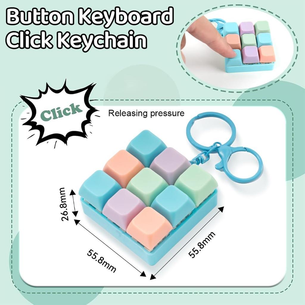 Asmr Clicky Fidget Toy: Mechanical Keyboard Switch Tester, Anxiety Relief Sensory Toy, Led Backlit Keychain For Adhd Autism