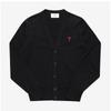Ami Small Heart Logo V Neck Men S Cardigan Bfhkc111 Kn0025 001