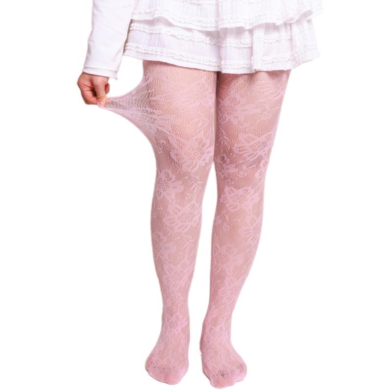 Elegant Hollowed Out Lace Fishnet Stockings with Flower Patterned Aesthetic See Through Mesh Tights Pantyhose for Women