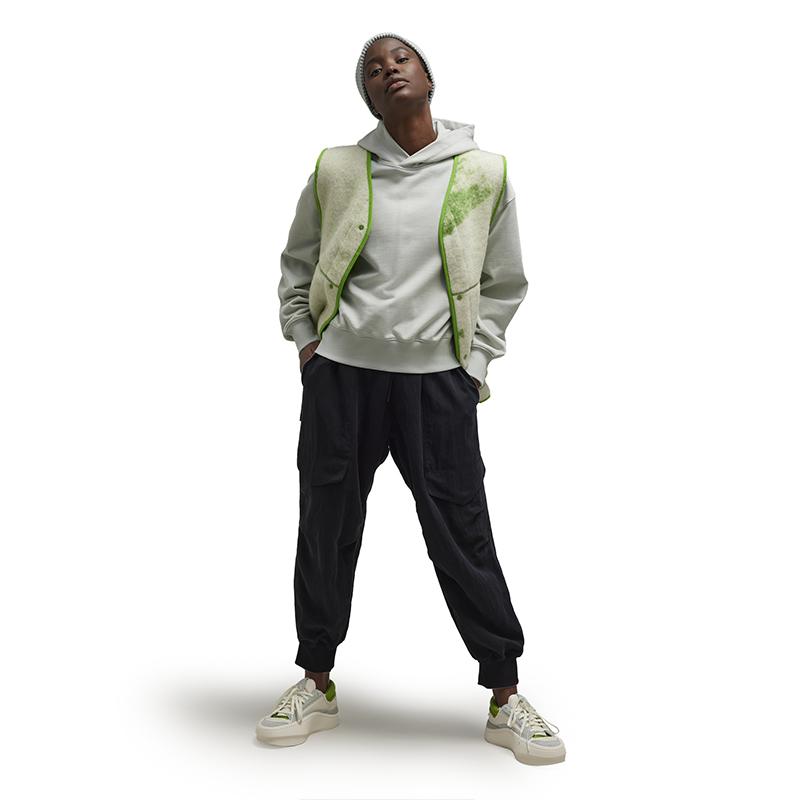 Y-3 Casual Short Pullover Hoodie Loose Long Sleeve Women Hoodies Light-Gray IP7676