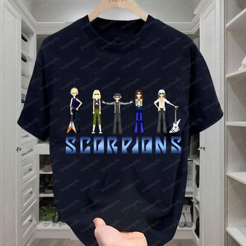 

Camiseta De Banda Rock Scorpions Oversized T-Shirt Branded Mens Clothes 100% Cotton Streetwear Casual Music Fans Gift Tee Tops S разноцветный
