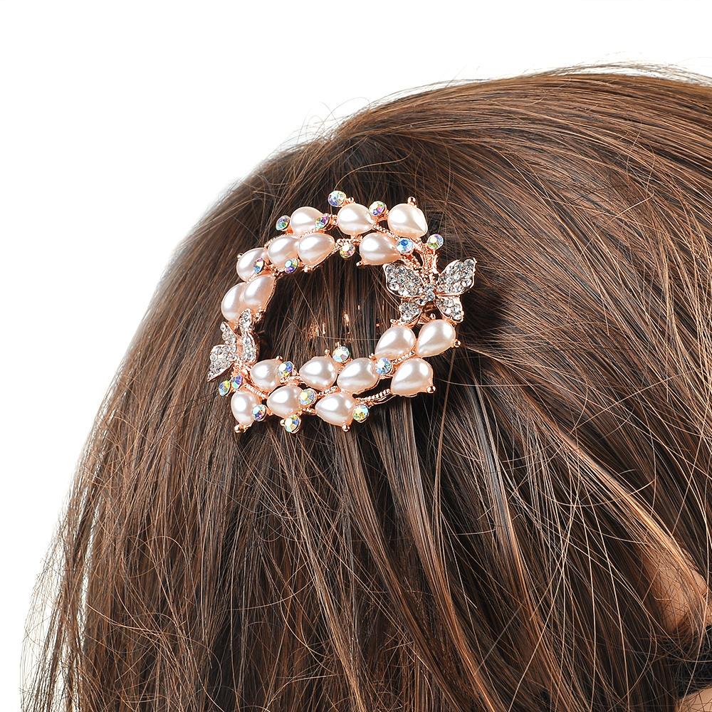 Crystal Metal Women Rhinestone Flower Hair Clip Flowers Hairpin Barrette N7