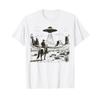 Vintage Rodeo Cowboy Western Country Space Ship Ufo Alien T Shirt Vintage Fashion Top For Everyday Wear Stylish