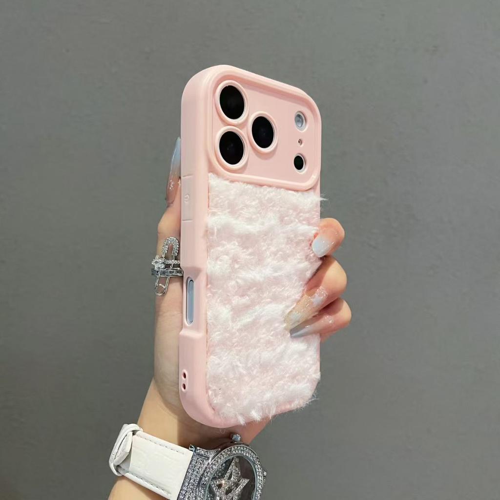 Soft Plush Fur Fluffy Phone Case For iPhone 17 Air 13 14 15 11 12 Pro 16 17 Pro Max Furry Warm Shockproof Lens Protection Cover