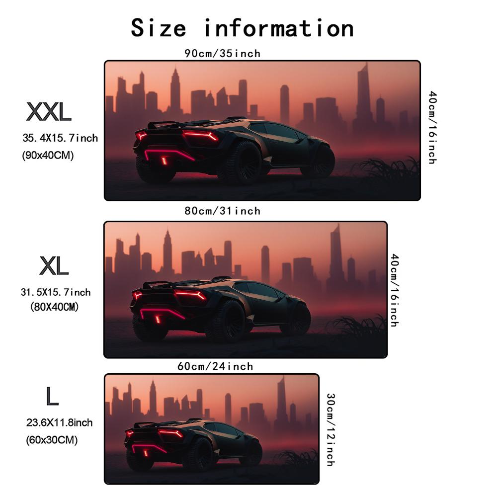 Cool Sports Car Mouse Pad Large Computer Office Game Table Mat XXL Rubber Anti-slip Stitched Keyboard Mats Gaming Long Desk Pads