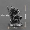 White Copper Japanese Shogunate Samurai Figurines Miniatures Vintage Metal Soldiers Model Statue Desktop Toy Ornament Decoration