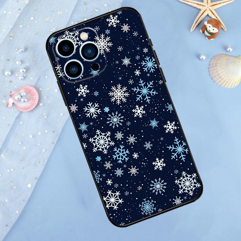Snow Snowflake Winter Case For iPhone 17 Pro Max 16 15 14 12 11 13 Pro Max Plus 12 13 Mini 16e 17 Air Back Cover