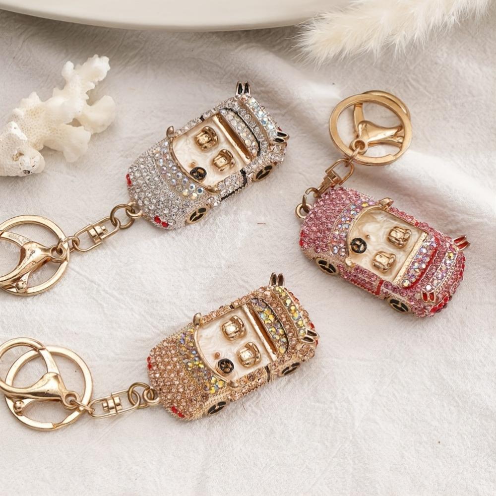 Car Rhinestones Car Shape Keychains, Car Keyrings, Fit Keychains, Backpacks, Decorations, Gifts