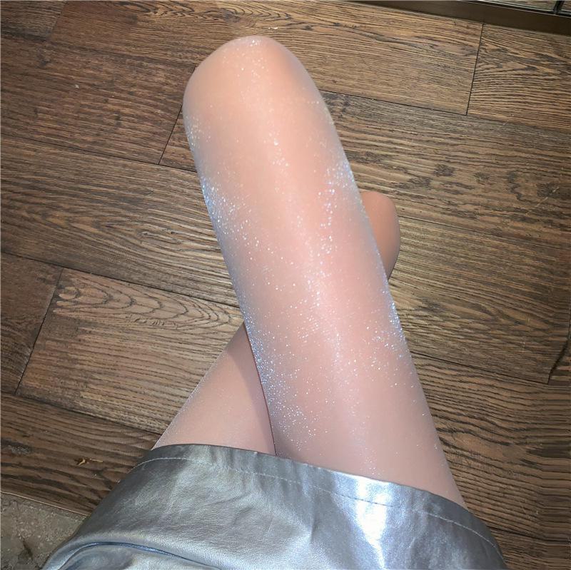 Pearlescent Luminous Stockings: Thin, White, Transparent, Shiny Fairy Style