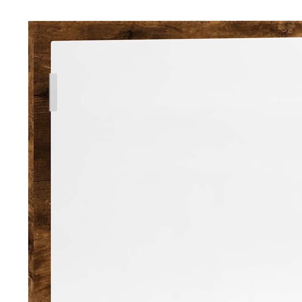 LED Bathroom Mirror Smoked Oak 100 x 8.5 x 37 cm Engineered Wood