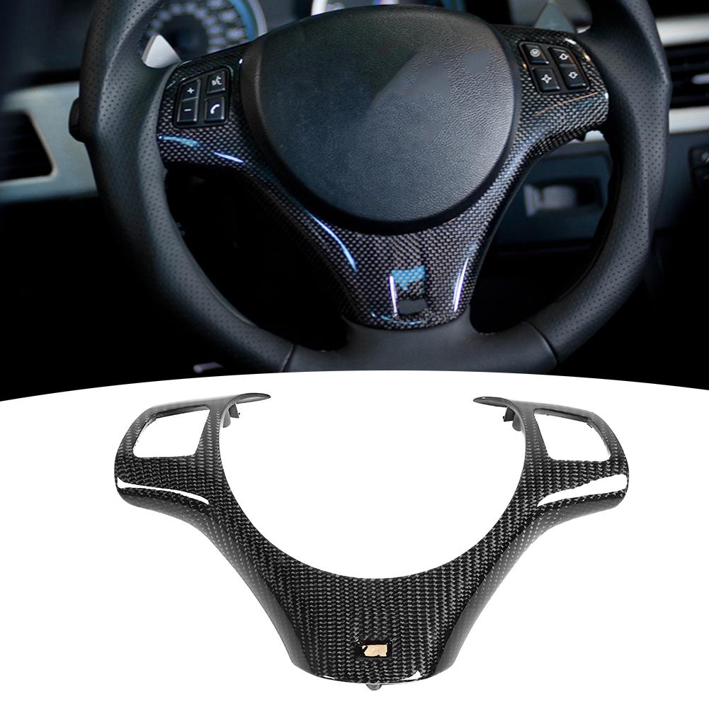 Carbon Fiber Steering Wheel Cover Modified Lower Trim Fits for 13Series E90 E92 E93 E82