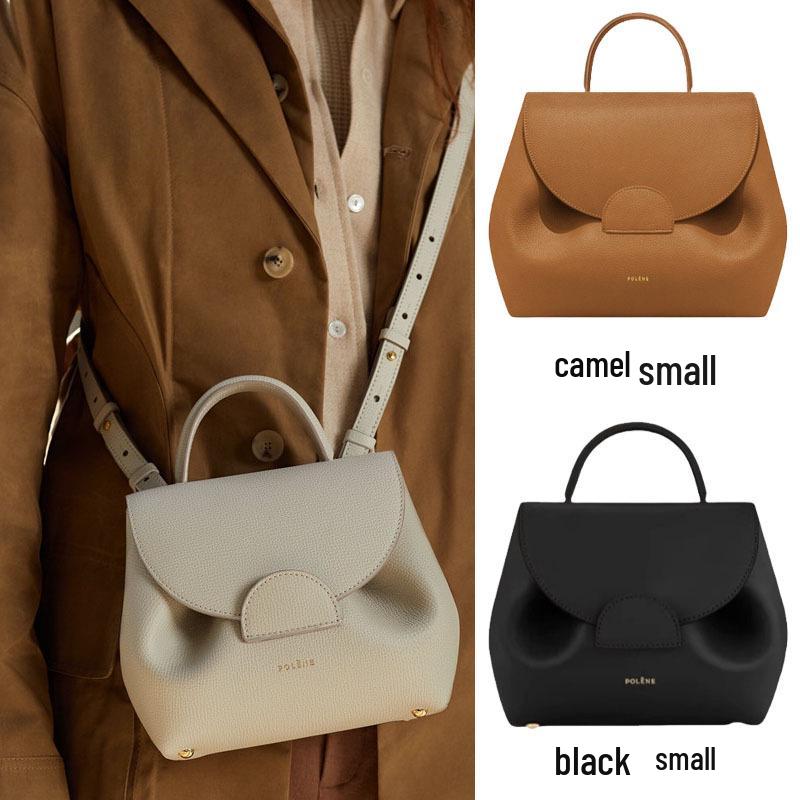 Polene Lychee Pattern Genuine Leather Crossbody Bag - Niche Design Handbag