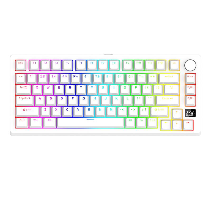 Hot Sale Gaming Mechanical Keyboard 75% Layout RGB Keyboard 2.4g/Wireless/wired Mechanical with Display PBT Keycaps