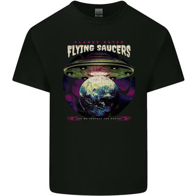 Planet Eating Flying Saucers Alien UFO Unisexs Light Cotton TShirt