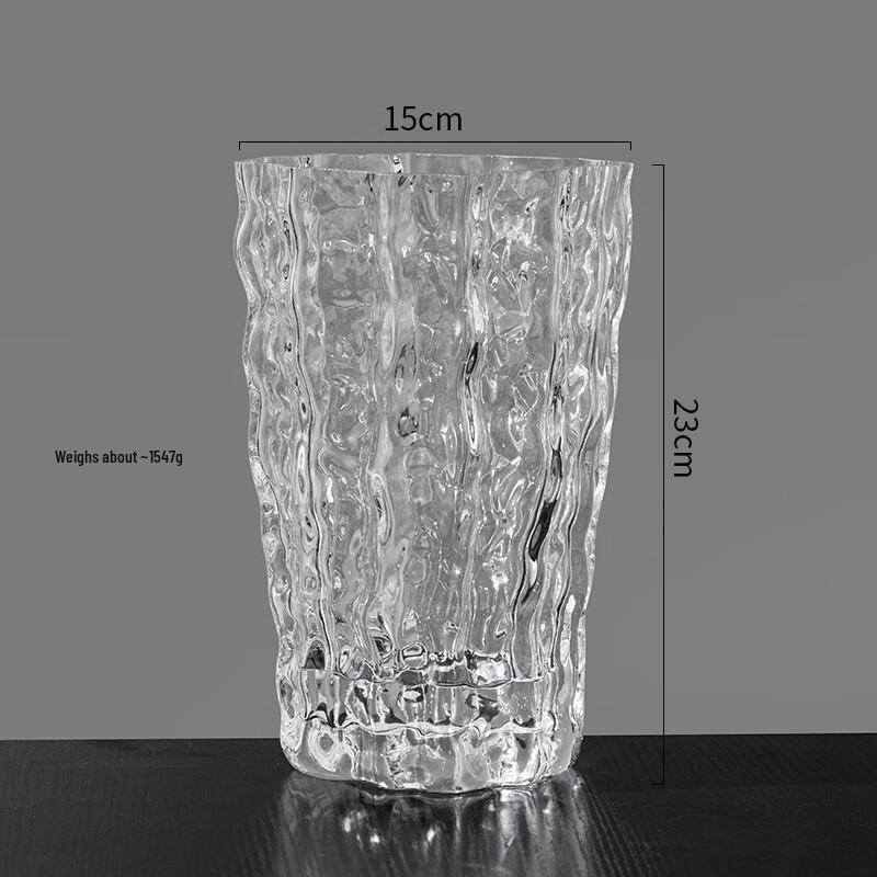 BeiduoYang Transparent Thickened Glass Glacier Vase