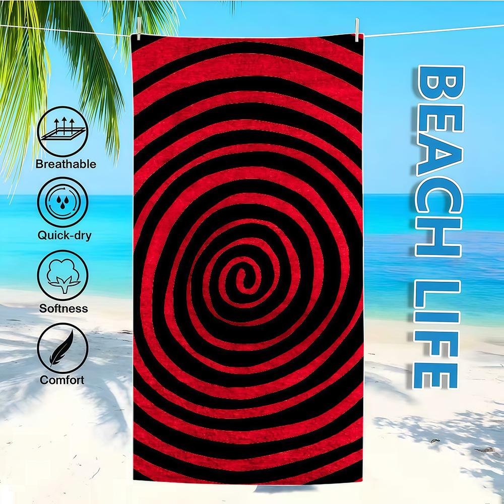 

Towel Textile Bathrobe Colorful Beach Quick-Drying Lightweight Portable Camping Spiral Swim Pool Pattern Travel W30*H60(CM)