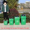 Square Outdoor Plastic Swing Lid Trash Can