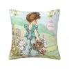 Fofa Menina Sarah Kay Fronha Acessórios Tecido Estampado Almofada Decoração Desenho Animado Vida no Campo Travesseiro Multi-,(3)