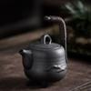280ml Ceramic Teapot with Handle Chinese Style Black Clay Kung Fu Tea Set