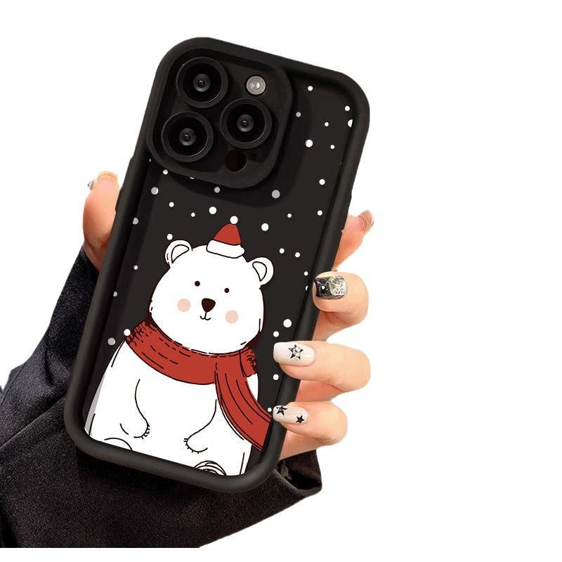 Christmas Polar Bear Phone Case for iPhone 16 Pro Max, 15 Plus, 13 Pro, 12X