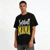 Softball Mama Baseball Pattern Print Casual Short Sleeve T-Shirt Pure cotton T-shirt