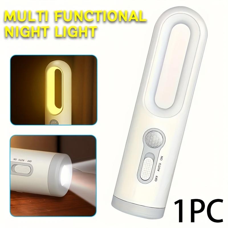 

1pc Multifunctional Night Light with Motion Sensing Mode, Bright Floodlight, Portable Environmental LED Light, USB Rechargeable Flashlight 1pc