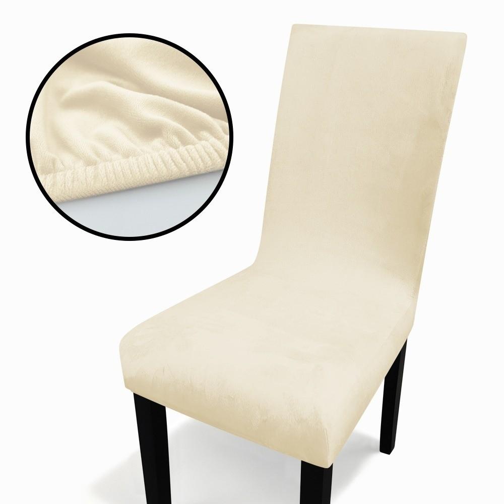 Thick Chair Cover Soft Velvet Dining Room Chair Slipcover  for Office Banquet Restaurant