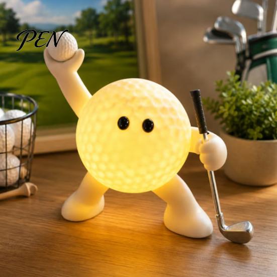 Soft Warm LED Bedroom Lighting Sports Ball Silicone Night Light, 7 Styles Football Basketball Tennis Golf Amber Atmosphere Tap Lamp, USB Rechargeable