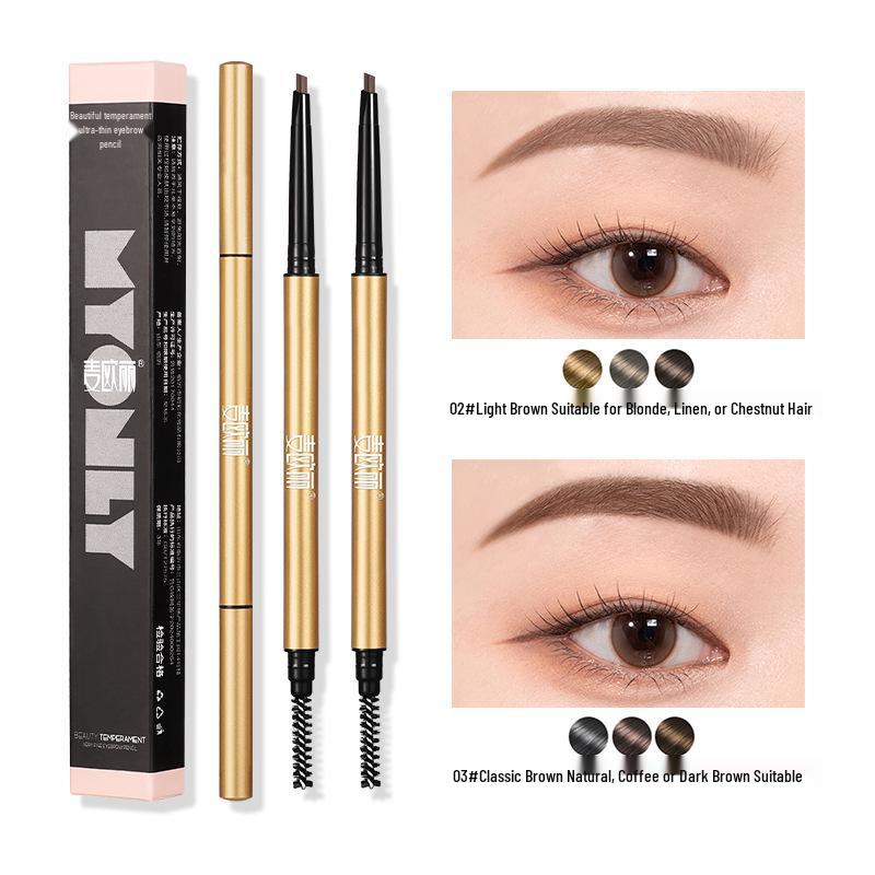Ultra-Fine Gold Bar Eyebrow Pencil: Natural, Waterproof, Sweatproof, Long-Lasting, Non-Fading, Easy Outline for Women