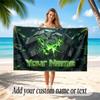 City Cyberpunk Theme Soft Beach Towel Personalized Custom Name Text Towel Portable for Beach Pool Travel