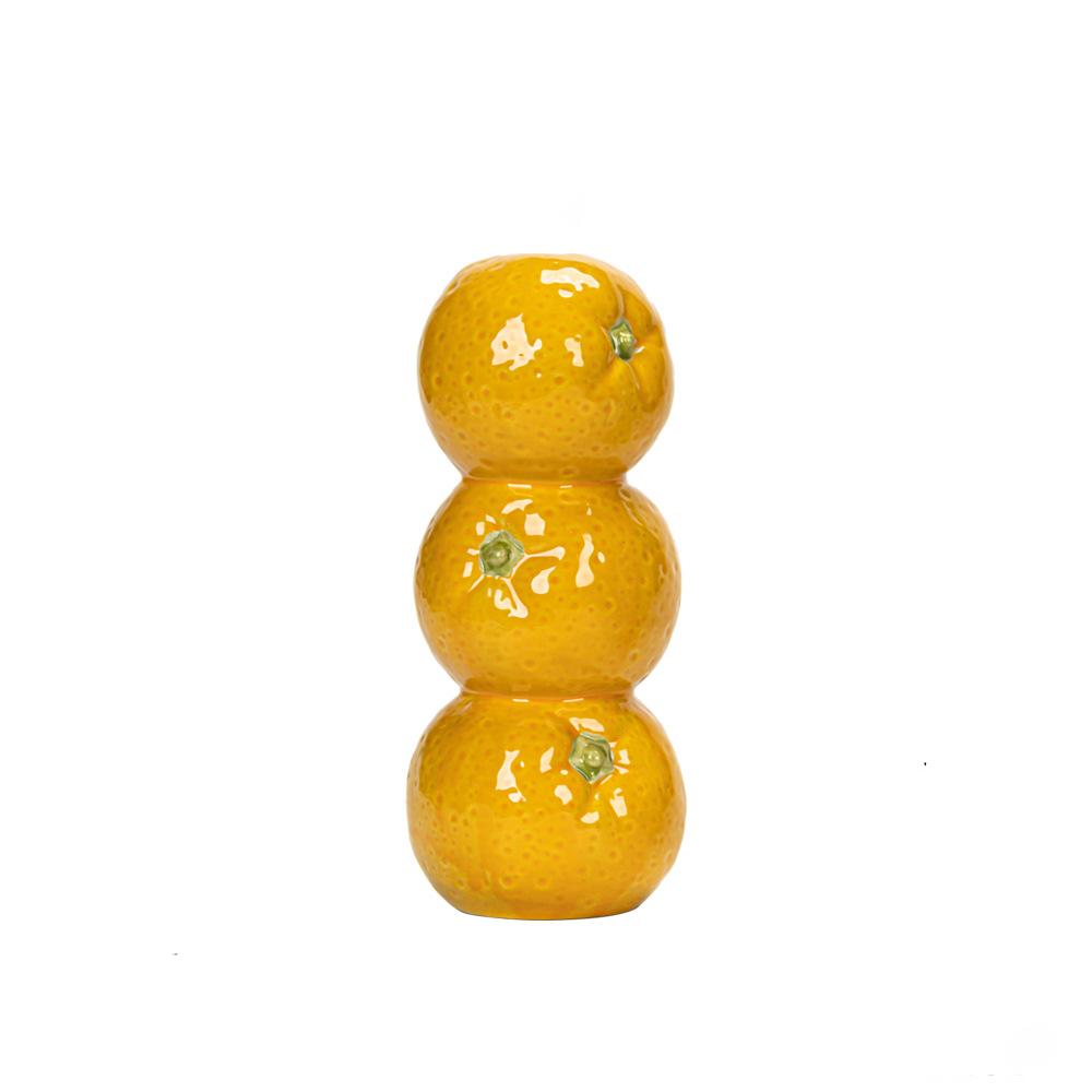 Orange Lemon Watermelon Fruit Model Vase Ceramic Crafts Flower Holder  Living Room Desktop