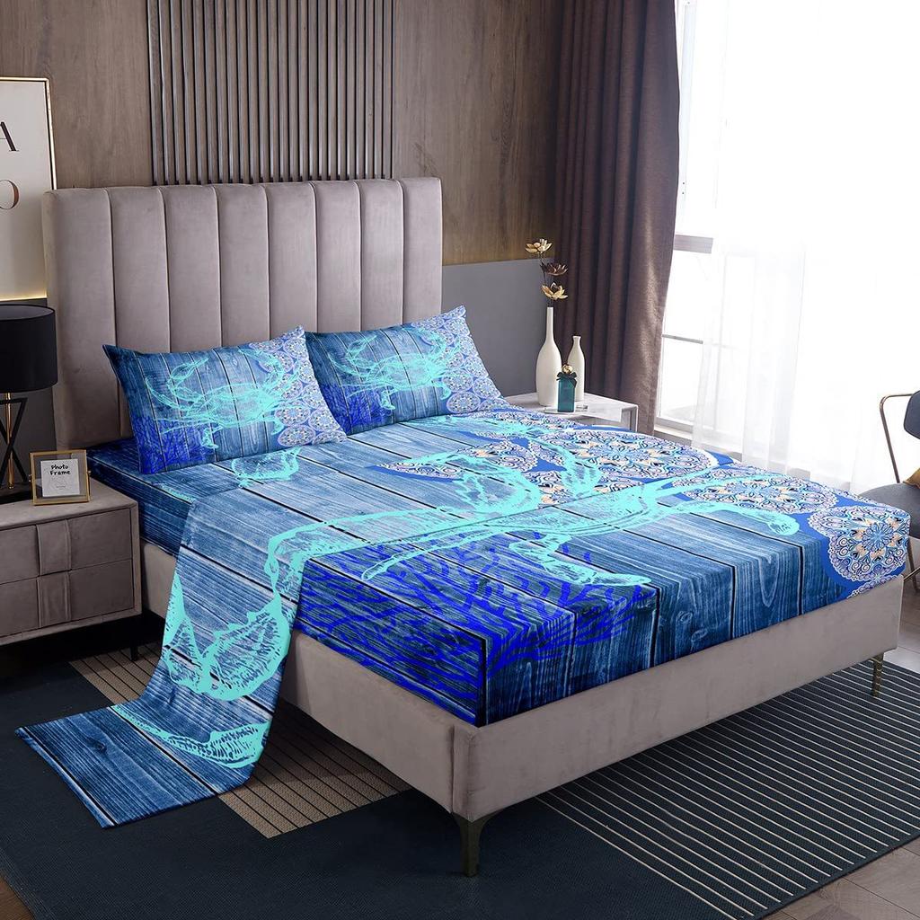 Cute Cartoon Panda Pattern Bed Hat Four-Piece Bedding Set Bedroom Dormitory Bedding Decoration