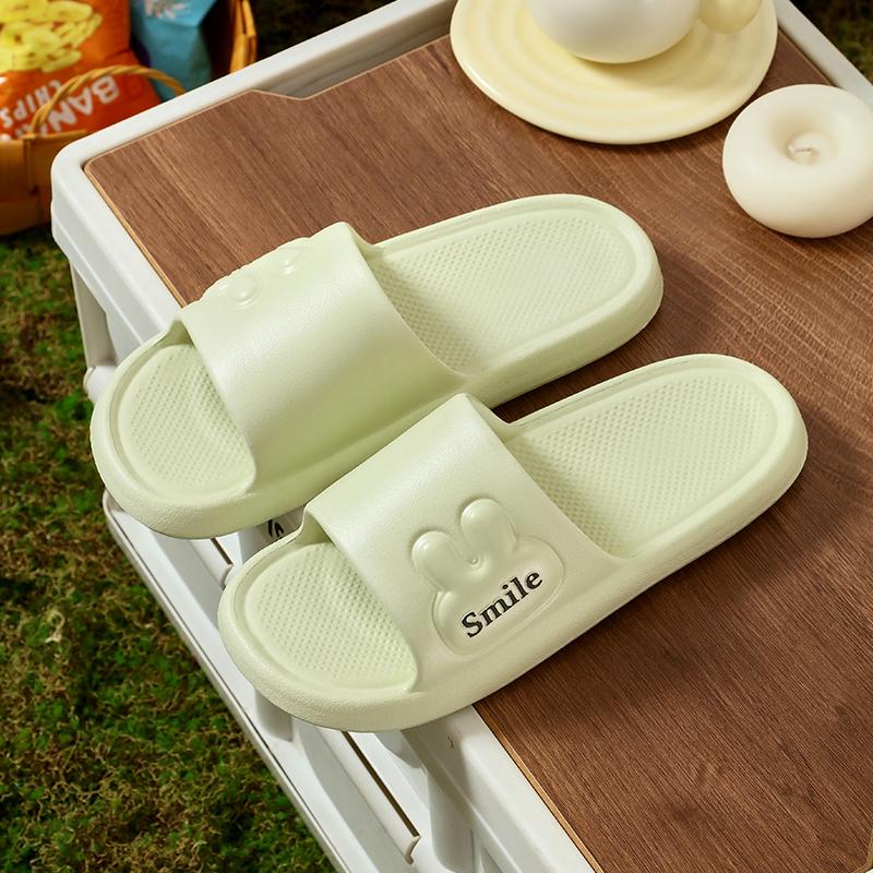 Printting Cute Bunny Women Slippers EVA Summer Indoor Soft Cartoon Rabbit Sandals Unisex Bathroom Anti-slip Outdoor Comfy Men Le