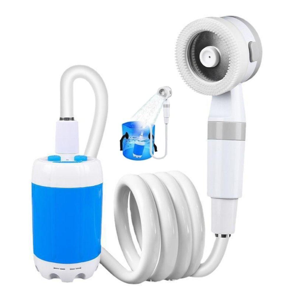 Rechargeable Portable Camping Shower Temperature & Battery Digital Display Shower Pump  Household