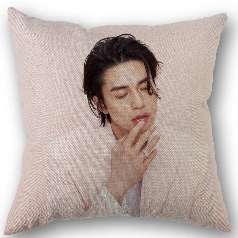 Nice Lee Dong Wook KPOP Pillowcase Cotton Linen Fabric Square Zipper Pillowcase New 45X45cm Wedding Decorative Pillow Cover 1210