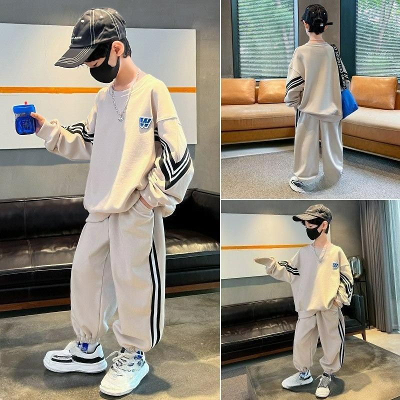Tute sportive autunnali per ragazzi, ragazzi più grandi, felpe per ragazzi, pantaloni della tuta, abbigliamento casual alla moda per bambini per primavera e autunno