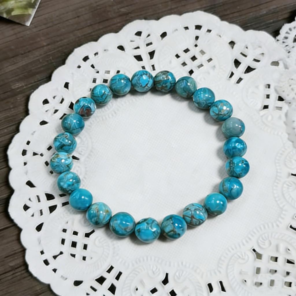 Bead Stone Bracelet, Vintage Multicolor Cardboard Lobster Clasp Bracelet Jewelry