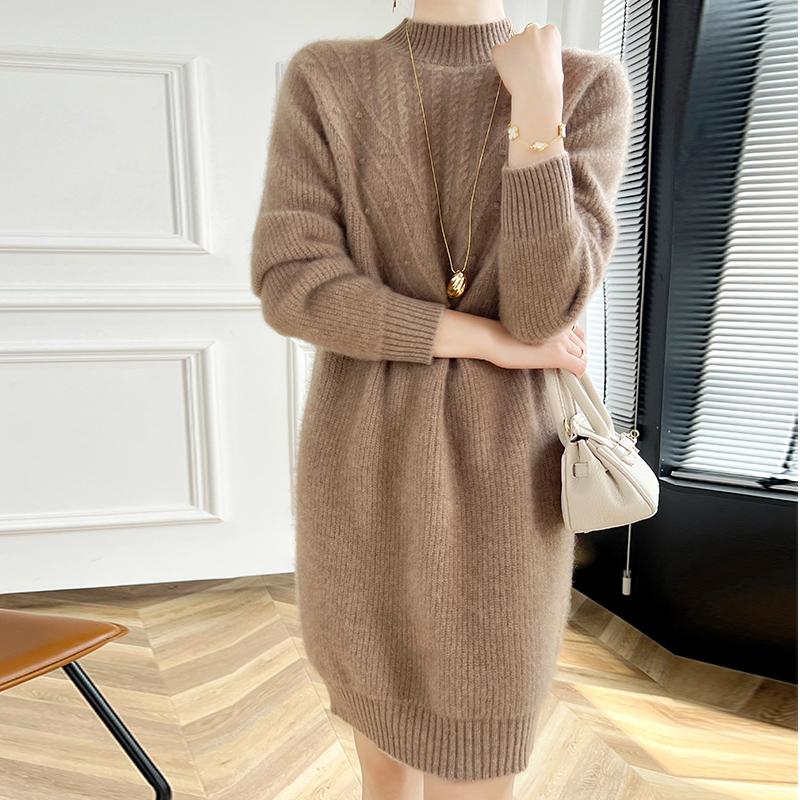 Rochie damă din cașmir Qinghe cașmir 30% cașmir 70% lână toamnă și iarnă fustă cașmir moale și caldă