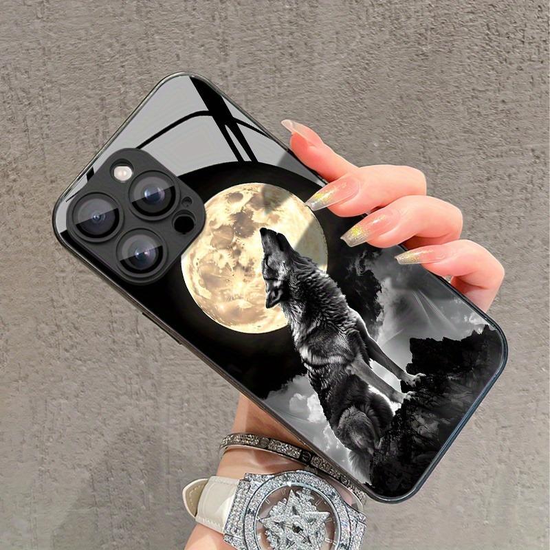 Coole Nachtwolf-Muster Glasmaterial Handyhülle Für iPhone 17 16 15 14 13 12 11 Pro Max 16E 17Air 7 8 15 Plus XR XS X Hülle