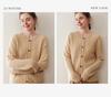 Round Neck Twisted Pattern Cashmere Cardigan for Women - Autumn/Winter Long-Sleeve Versatile Warm Sweater