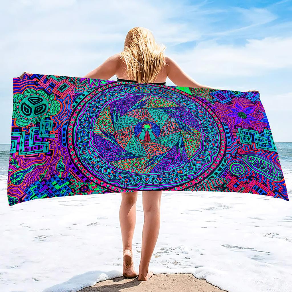 Boho Mandala Microfiber Beach Towel Oversize Extra Large Quick Drying Quick Fast Dry Sand Free Proof Pool Towel Lounge Cover