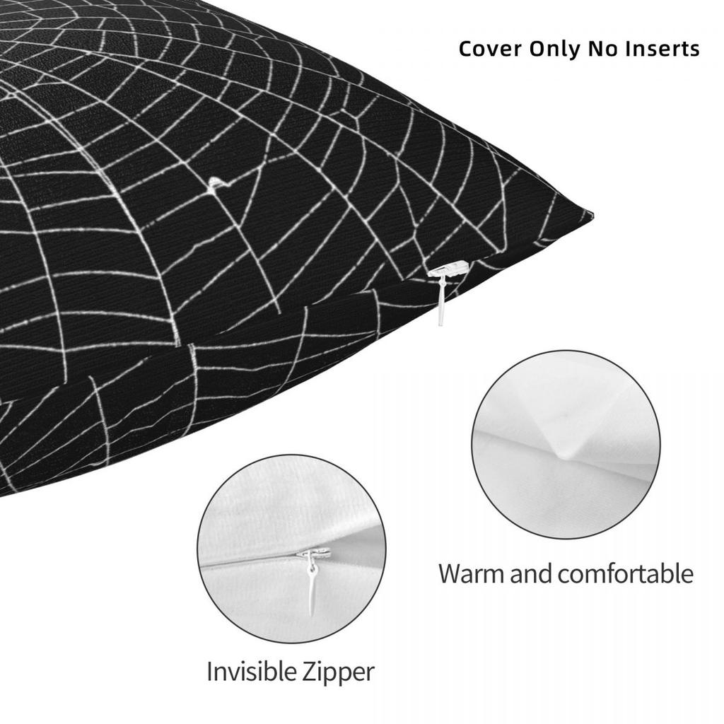 Spider Web Halloween Pillow Cover Printing Simple Decorative Cushion Cover Decorative Spider Web Cobweb Gothic Throw Cover Home