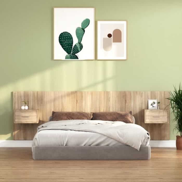 VidaXL Tête de lit avec armoires Chêne sonoma Bois d'ingénierie 3115702