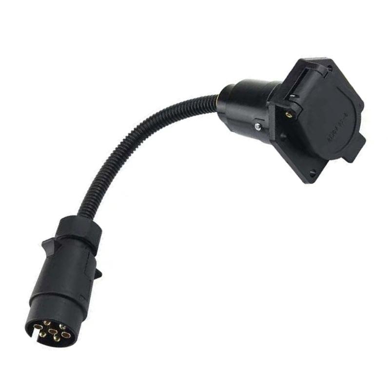 Universal Trailer Plug Adapter 5 Pin 7 Pin Double Head Connector 60cm ABS Construction Suitable for Vehicle Towing Compatibility