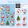 Christmas Static Cling Stickers - Reusable Santa Snowflake Window Decals for Glass Tiles with Slavic Folk Motifs