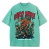 Amerikanisches Retro-T-Shirt Herrenmode Straßenkleidung Gewaschenes Altes Straßenkleidung Skelett Sänger Grafik-T-Shirts